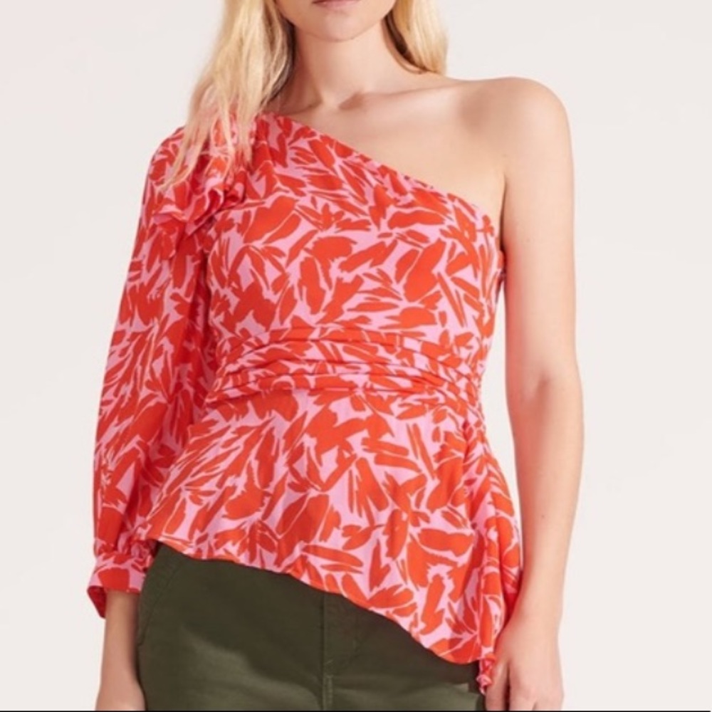 NWT Veronica Beard Vida top poppy multi size 6